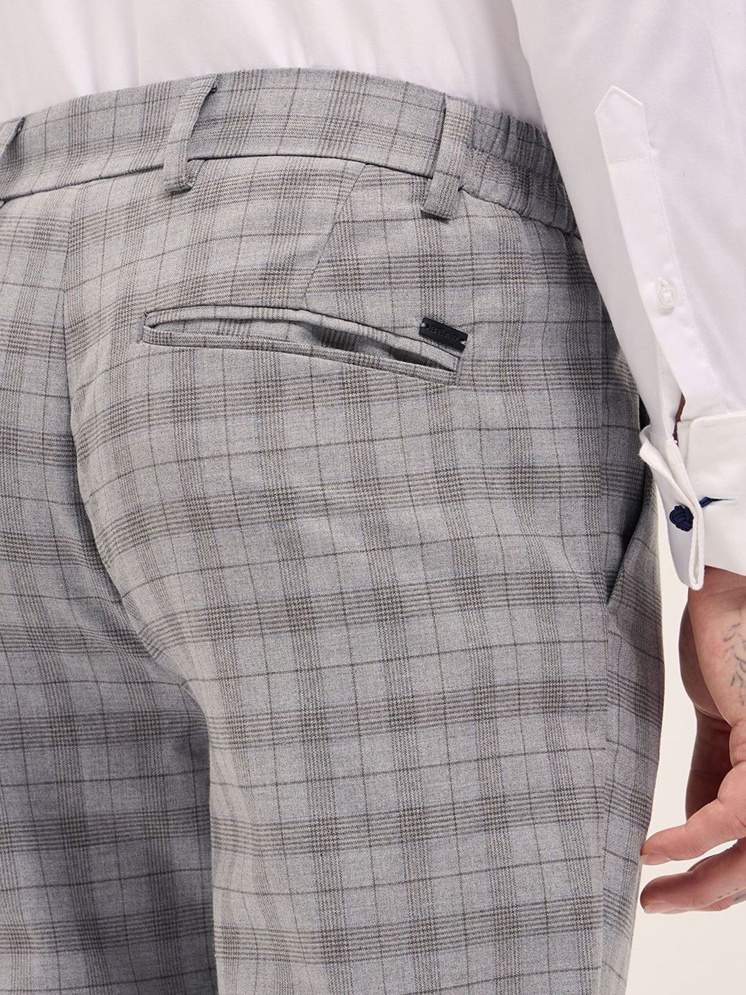 The Bear House Men lelaki yang diperiksa Slim Formal Seluar Formal