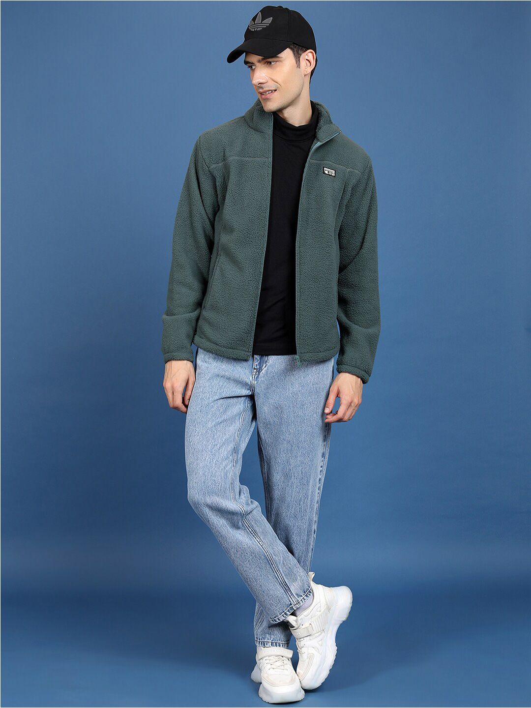 Highlander Mock Collar Front-Open Sweatshirt