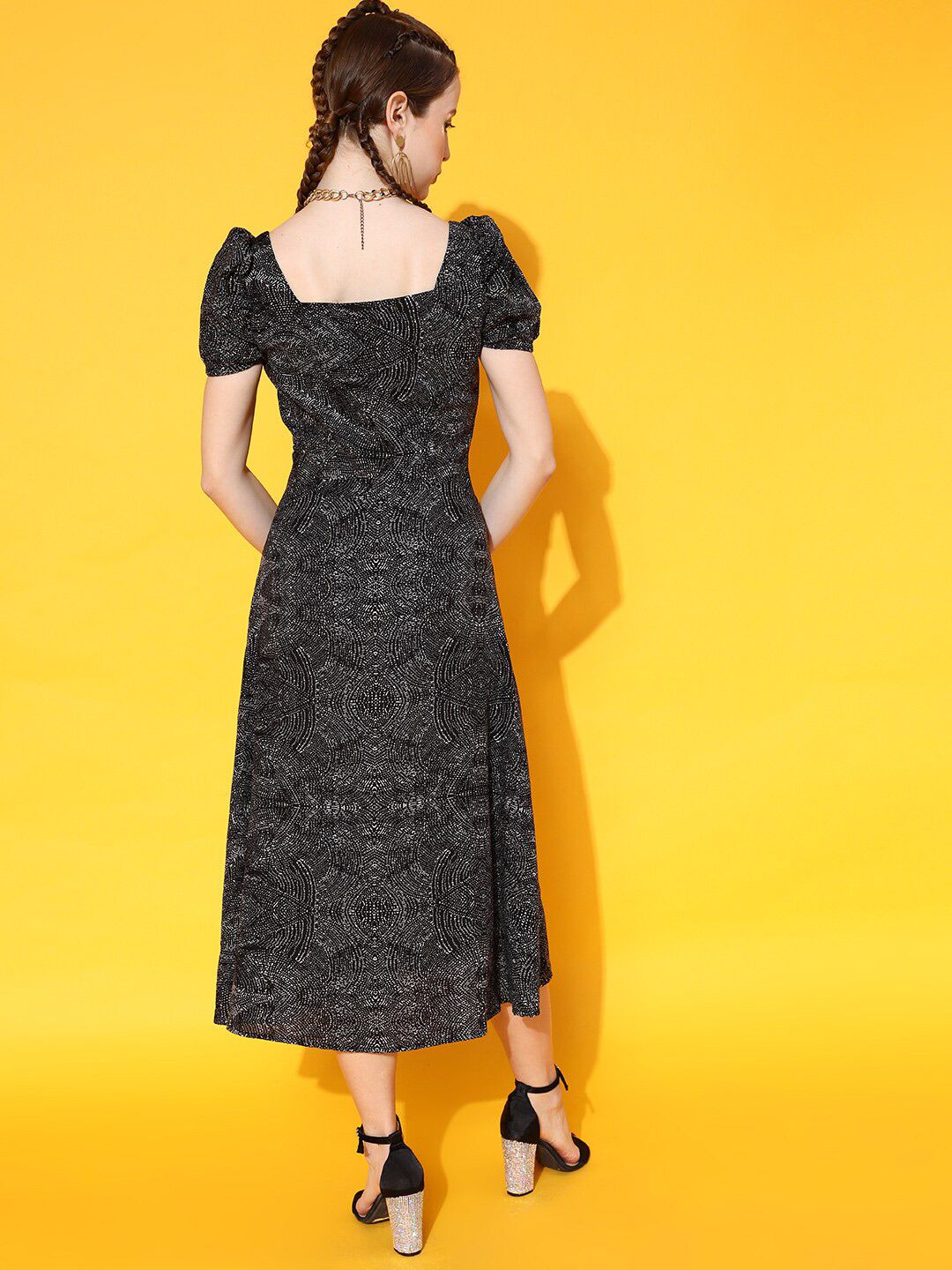 STREET 9 Women Stunning Black Abstract Dress