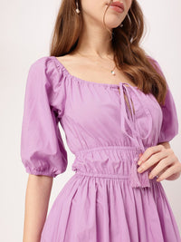 Feminini Lavender Luxe Cinched & Stunning A-Line Mini Dress
