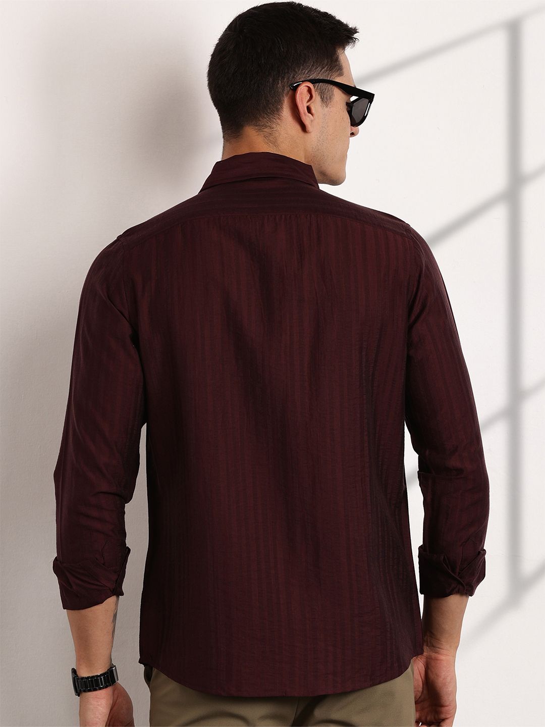 Thomas Scott Men Classic Slim Fit Opaque Casual Shirt