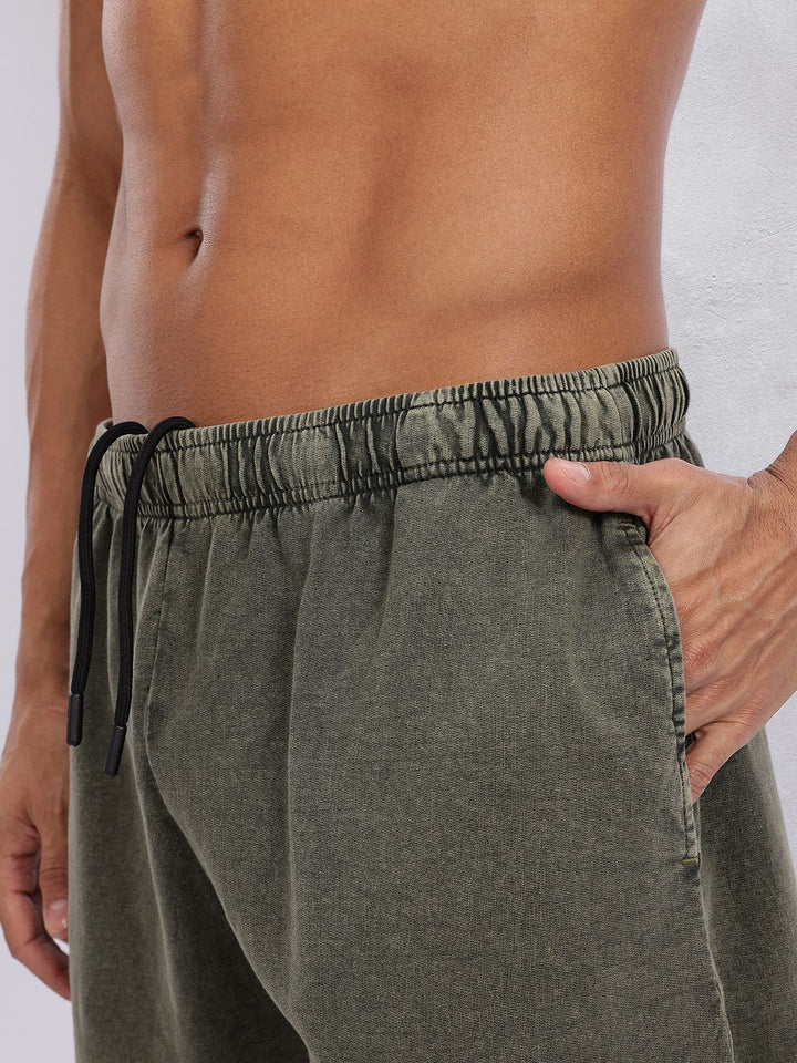 HRX by Hrithik Roshan Men Brand Logo Print Pure Cotton Washed Effect Training Shorts