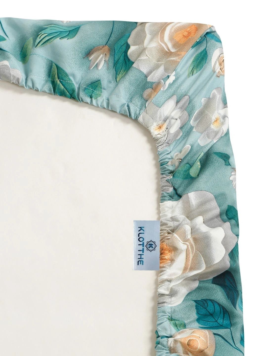 Moda Rapido X KLOTTHE Turquoise Biru & Putih Bunga 300 TC Cadar King dengan 2 Sarung Bantal