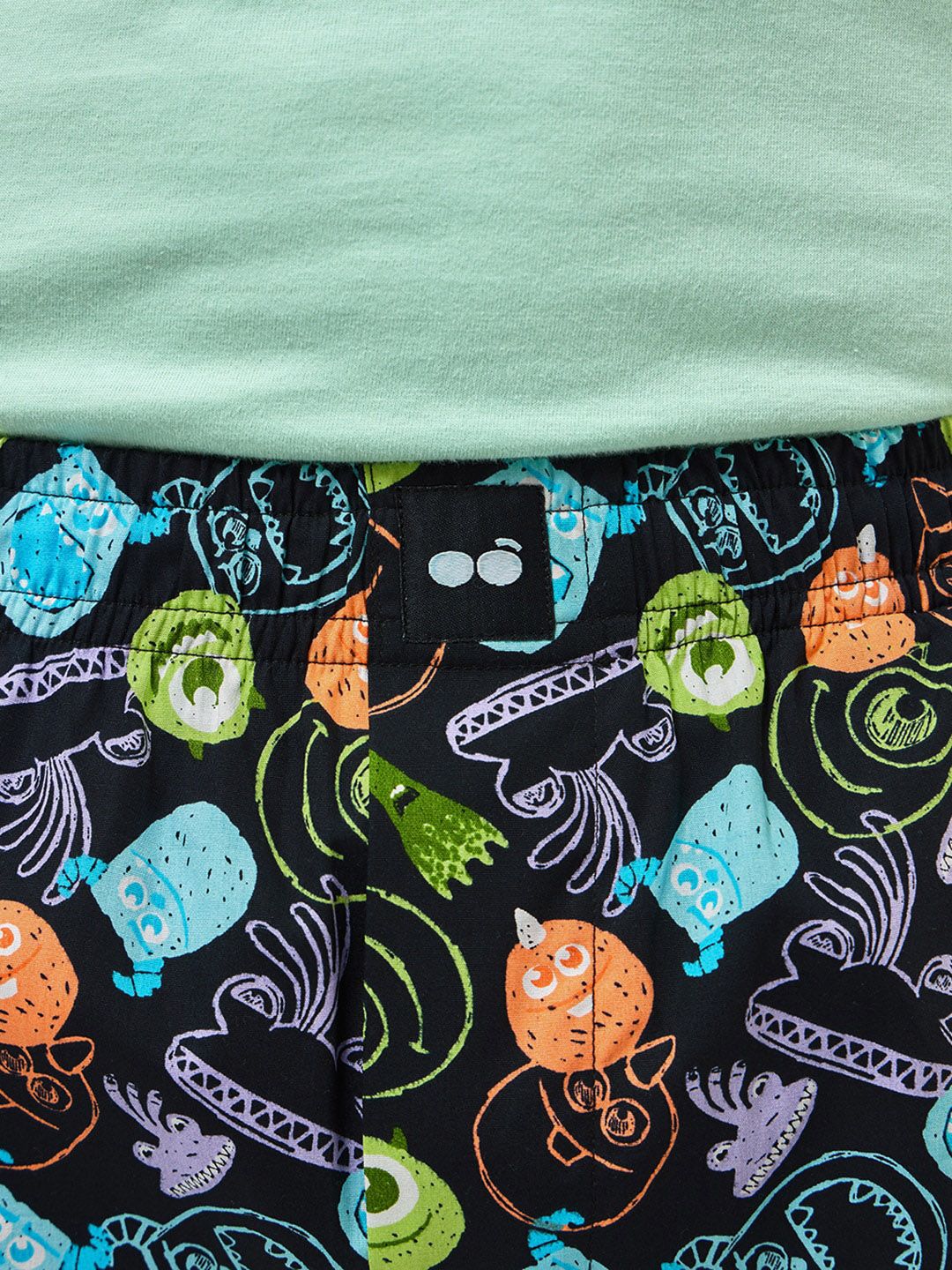Bewakoof Black Printed Anti-Roll Cotton Boxers