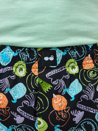 Bewakoof Black Printed Anti-Roll Cotton Boxers