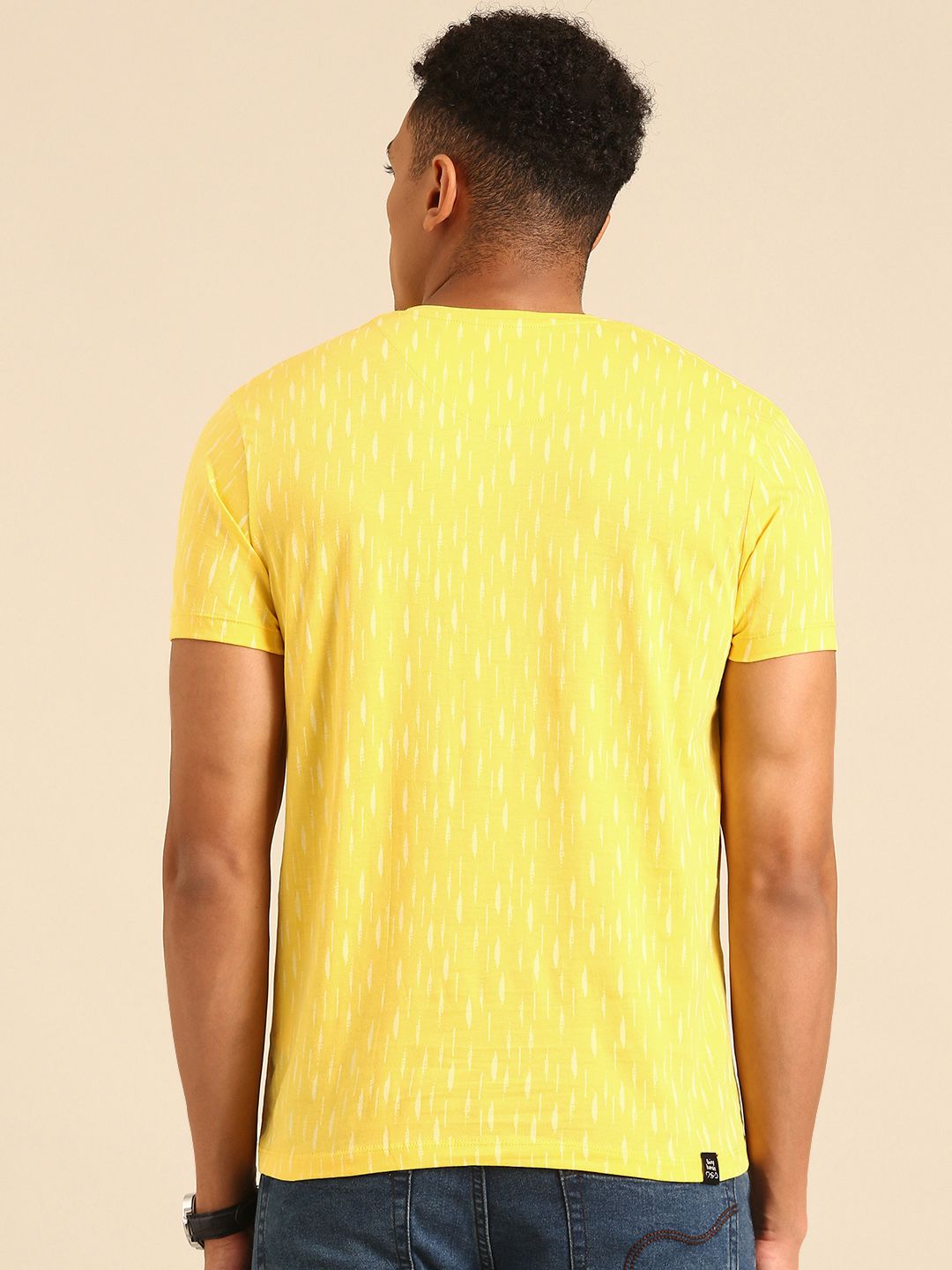 Being Human Pure Cotton Abstract Printed V-Neck T-shirt
