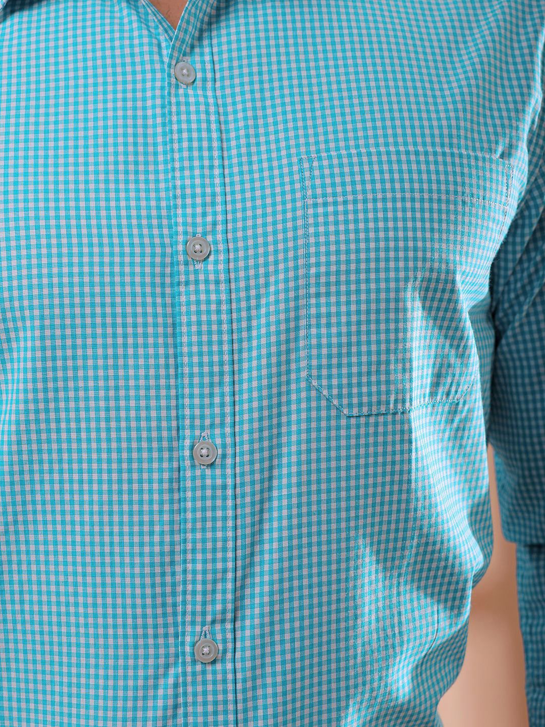 The Indian Garage Co. X Luxe Men Slim Fit Micro Checks Formal Shirt