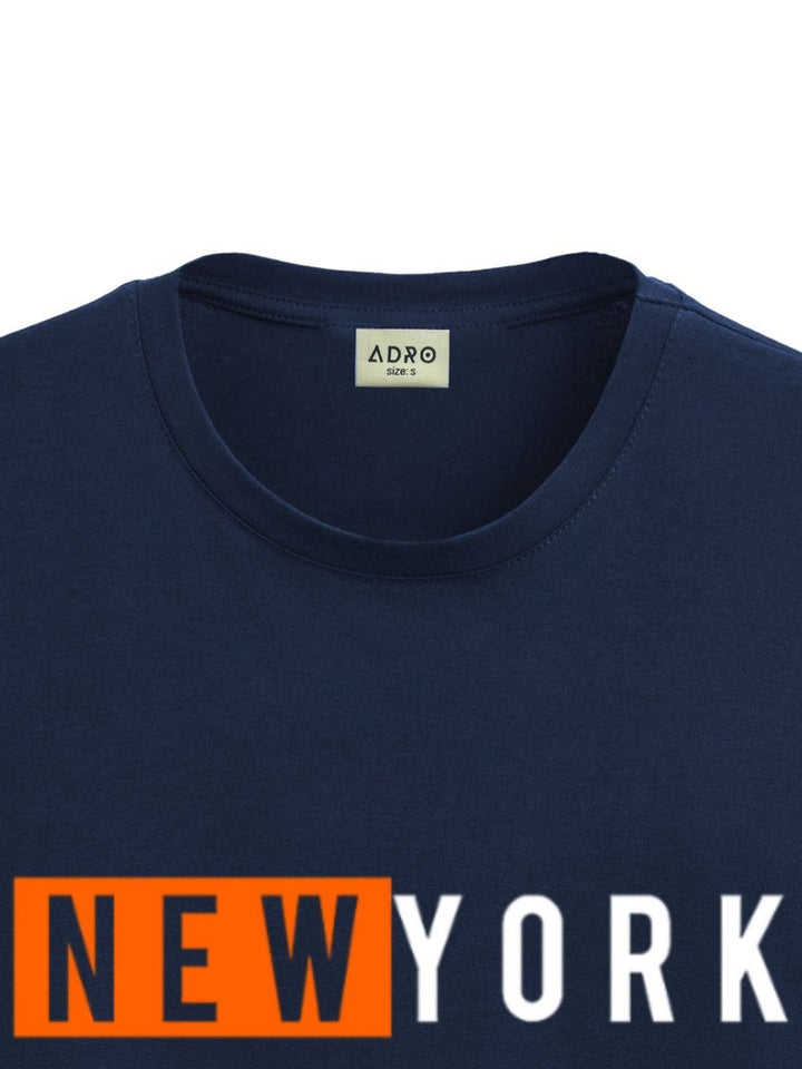 ADRO Men Typography Printed Applique T-shirt