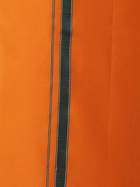 Ramraj Men Cotton Orange Pepejal Devotionalsingle Layer Dhoti dengan sempadan Mayilkhan