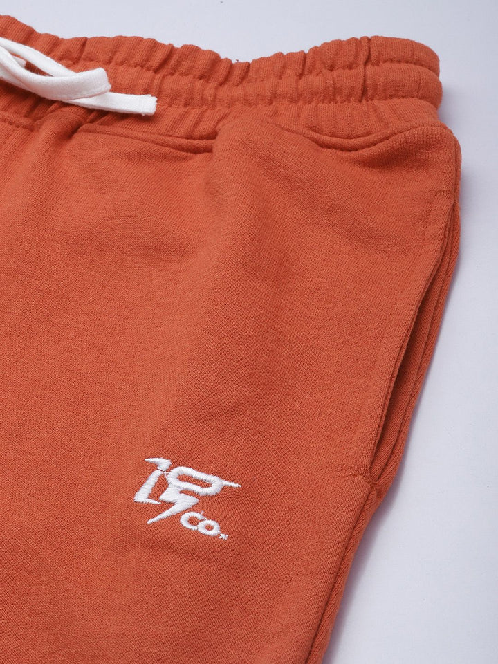 The Indian Garage Co Men Rust Orange Solid Joggers