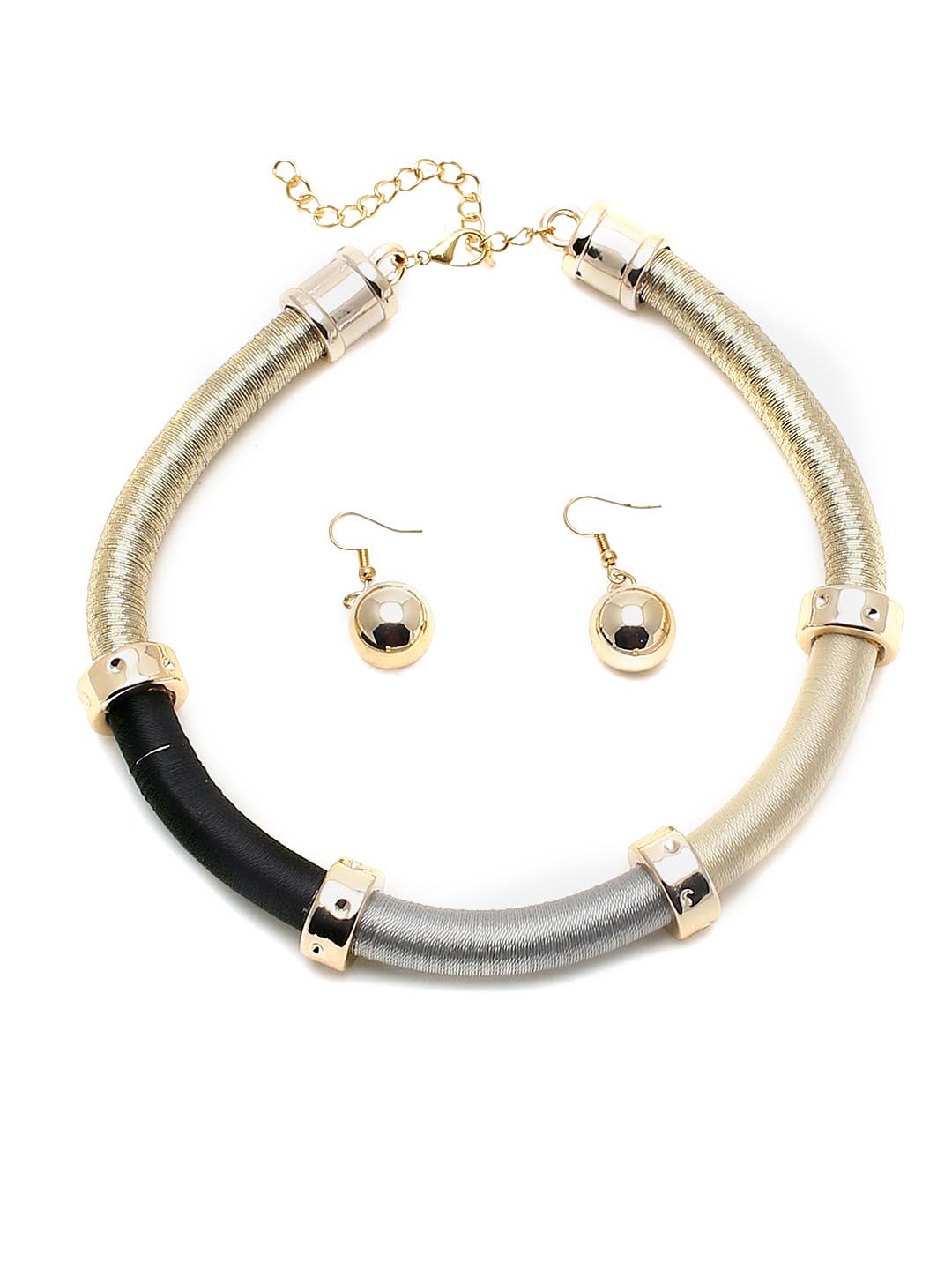 SoHi Gold-Plated Designer Necklace & Earring Set