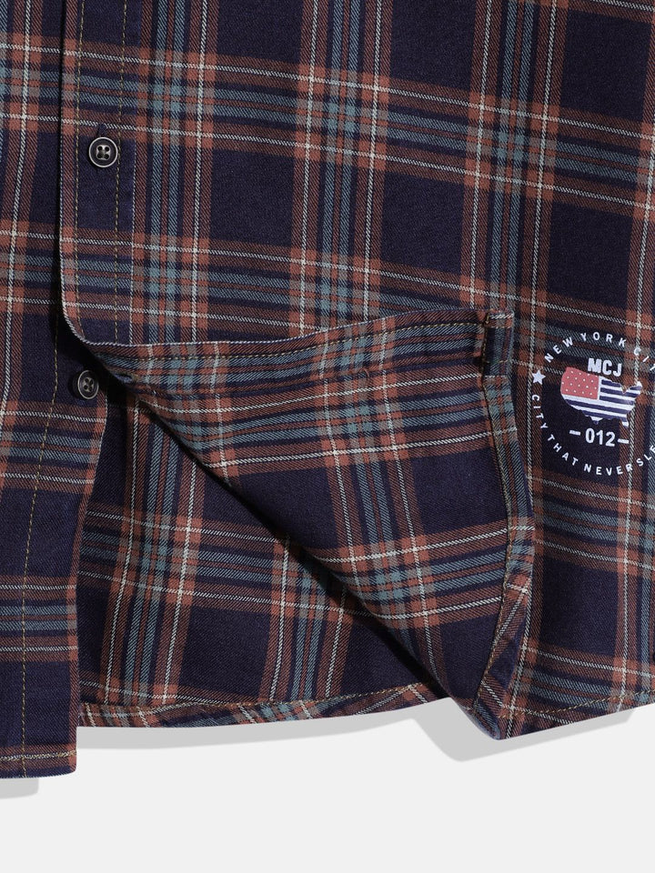 Monte Carlo Boys Tartan Opaque Checked Casual Smart Fit Shirt