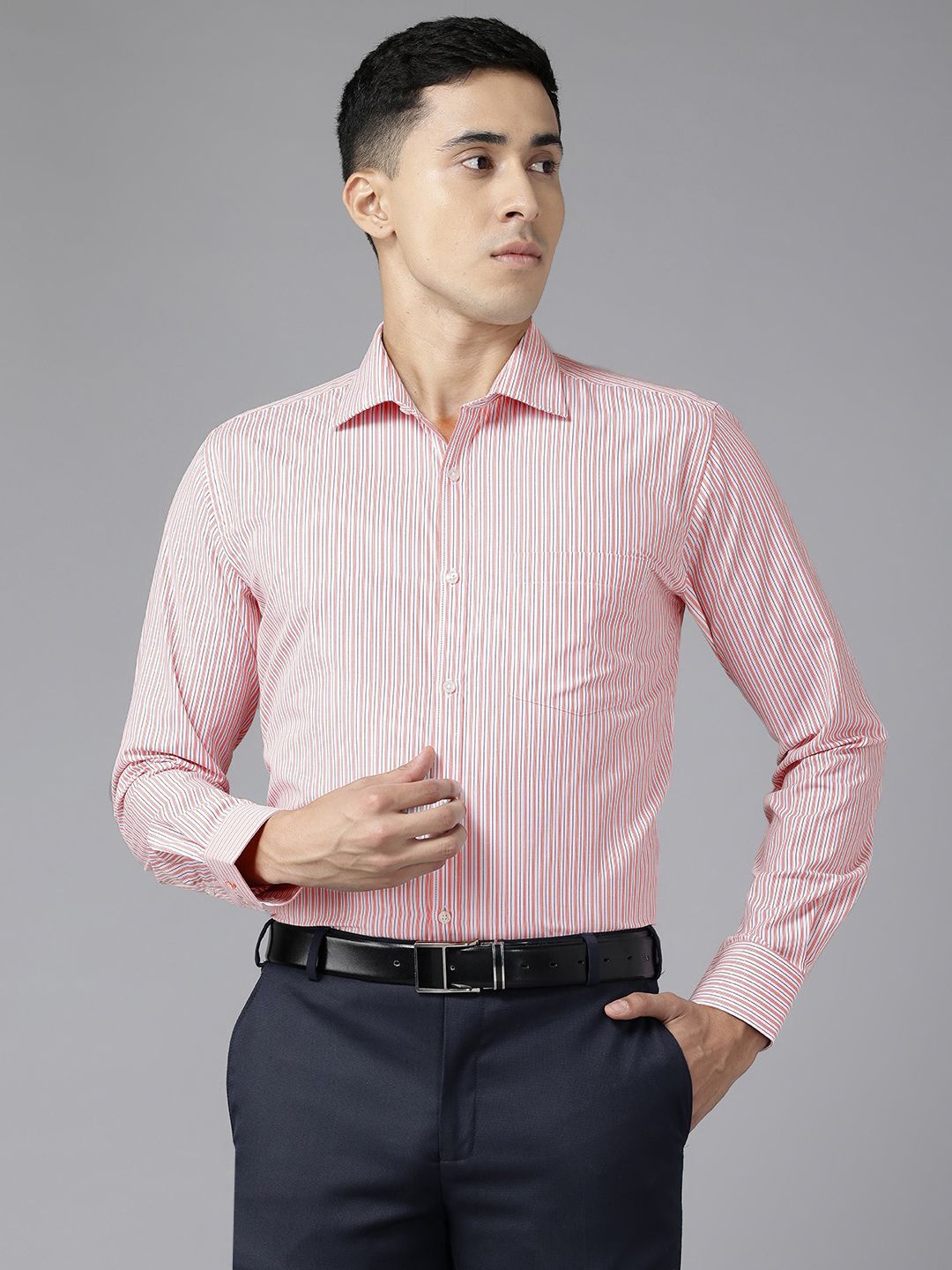Park Avenue Slim Fit Striped Formal Shirt
