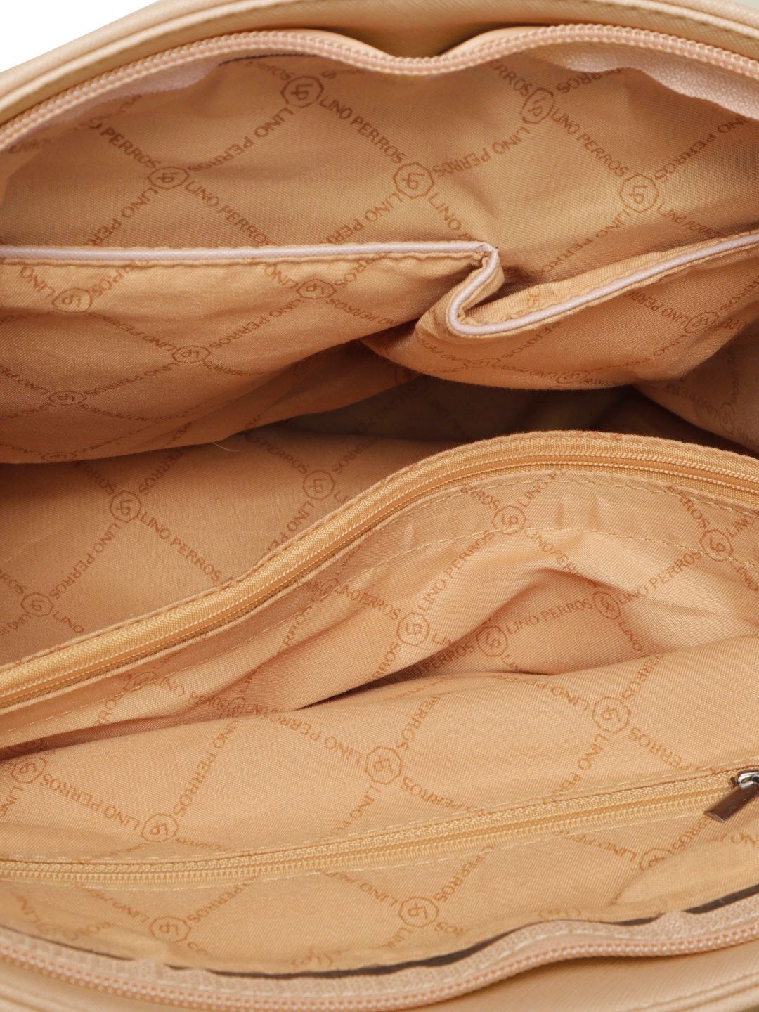 Lino Perros Beige Solid Shoulder Bag