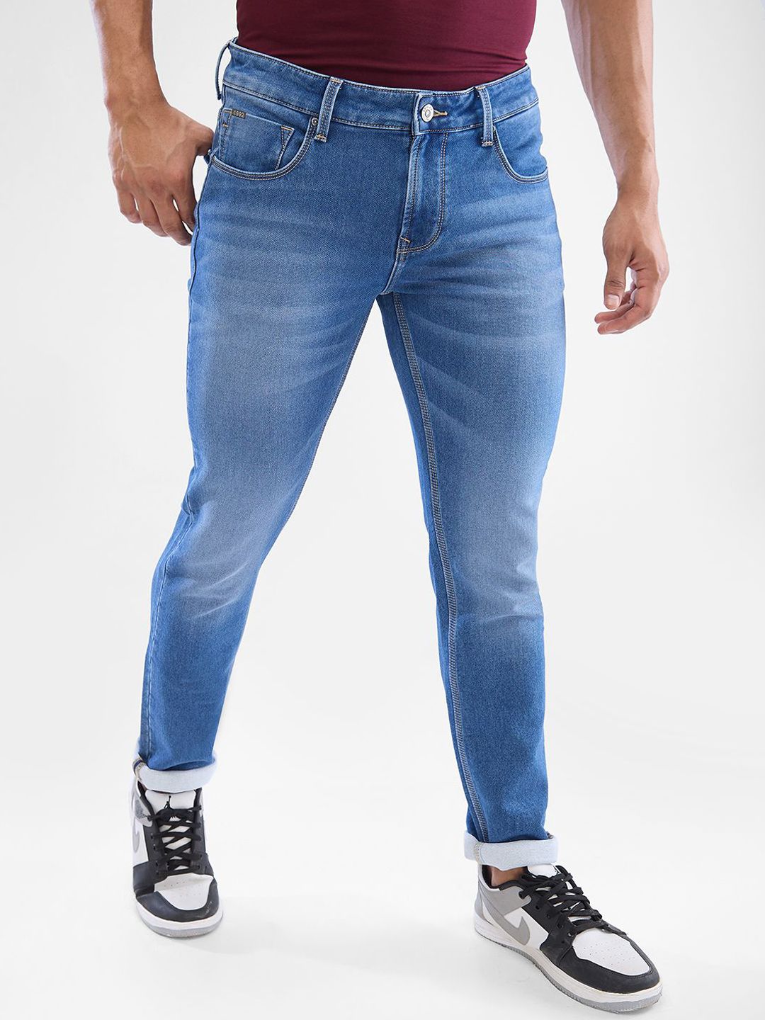 SPYKAR Men Slim Fit Low-Rise Clean Look Heavy Fade Stretchable Jeans