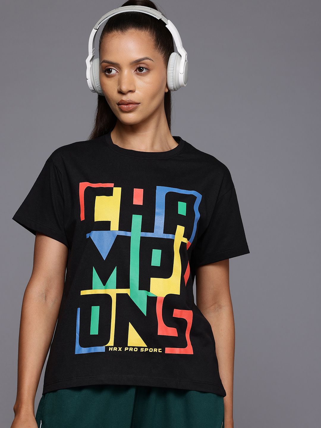 HRX by Hrithik Roshan Women Printed Relaxed Fit T-shirt