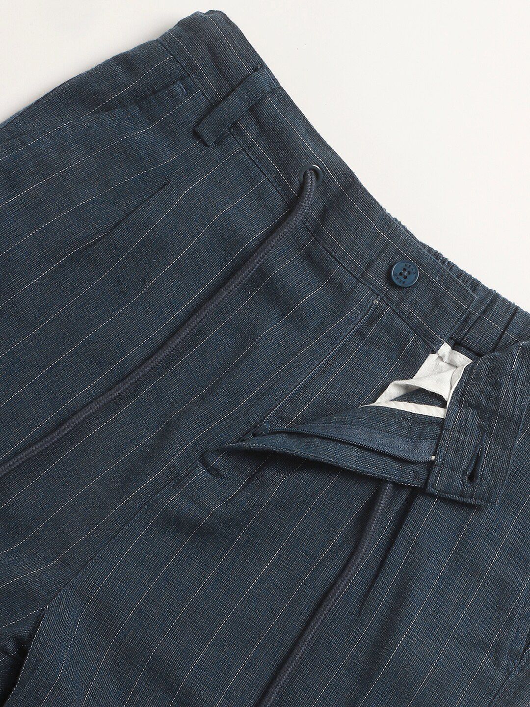 THE BEAR HOUSE Men Striped Tapered Fit Pleated Trousers