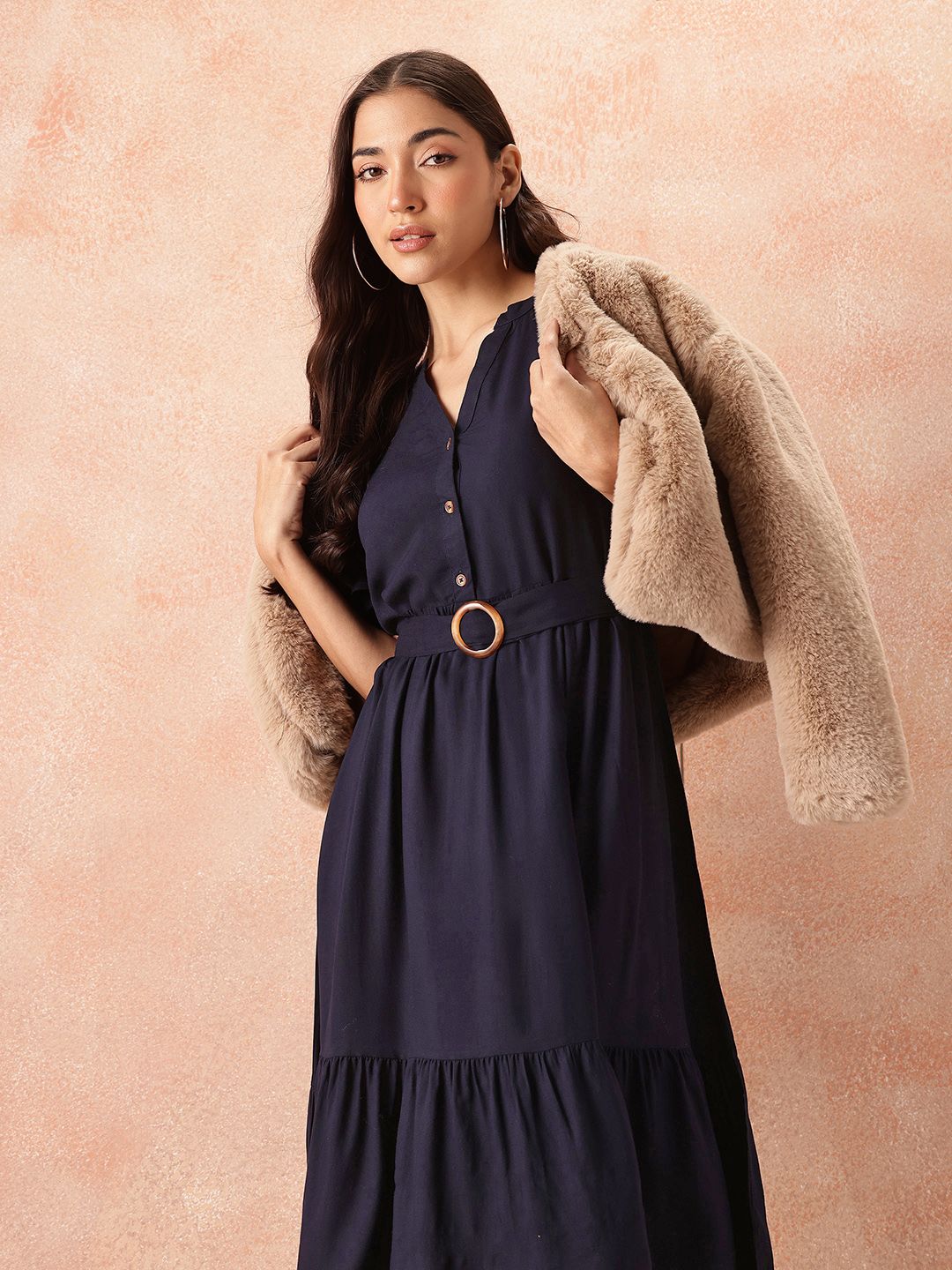all about you A-Line Midi Dress with Belt