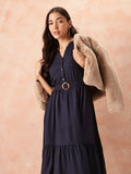 all about you A-Line Midi Dress with Belt