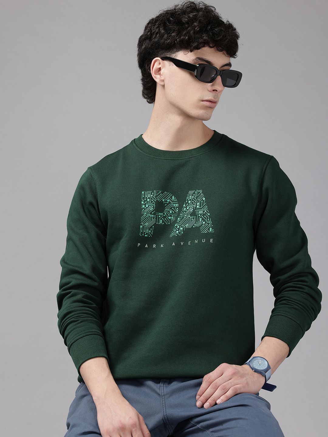 Park Avenue Slim Fit Printed Sweatshirt