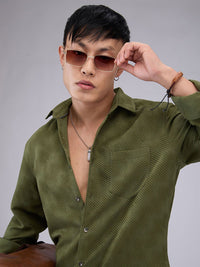 VASTRADO Men Classic Cutaway Collar Textured Slim Fit Casual Shirt