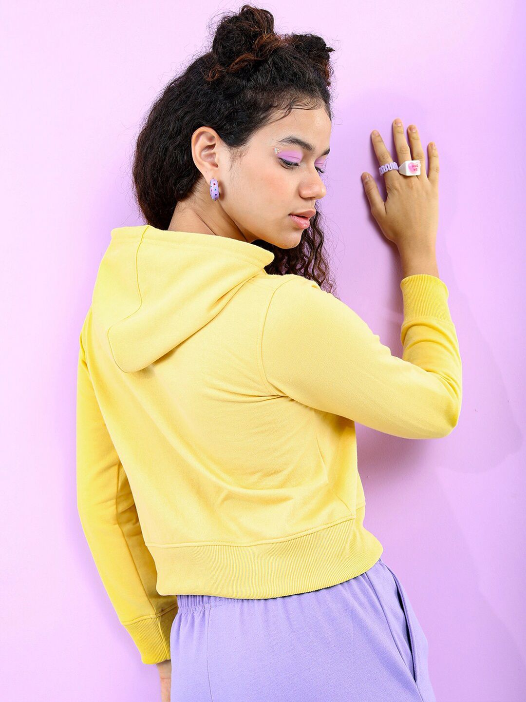 Tokyo Talkies Women Yellow Printed Sweatshirt