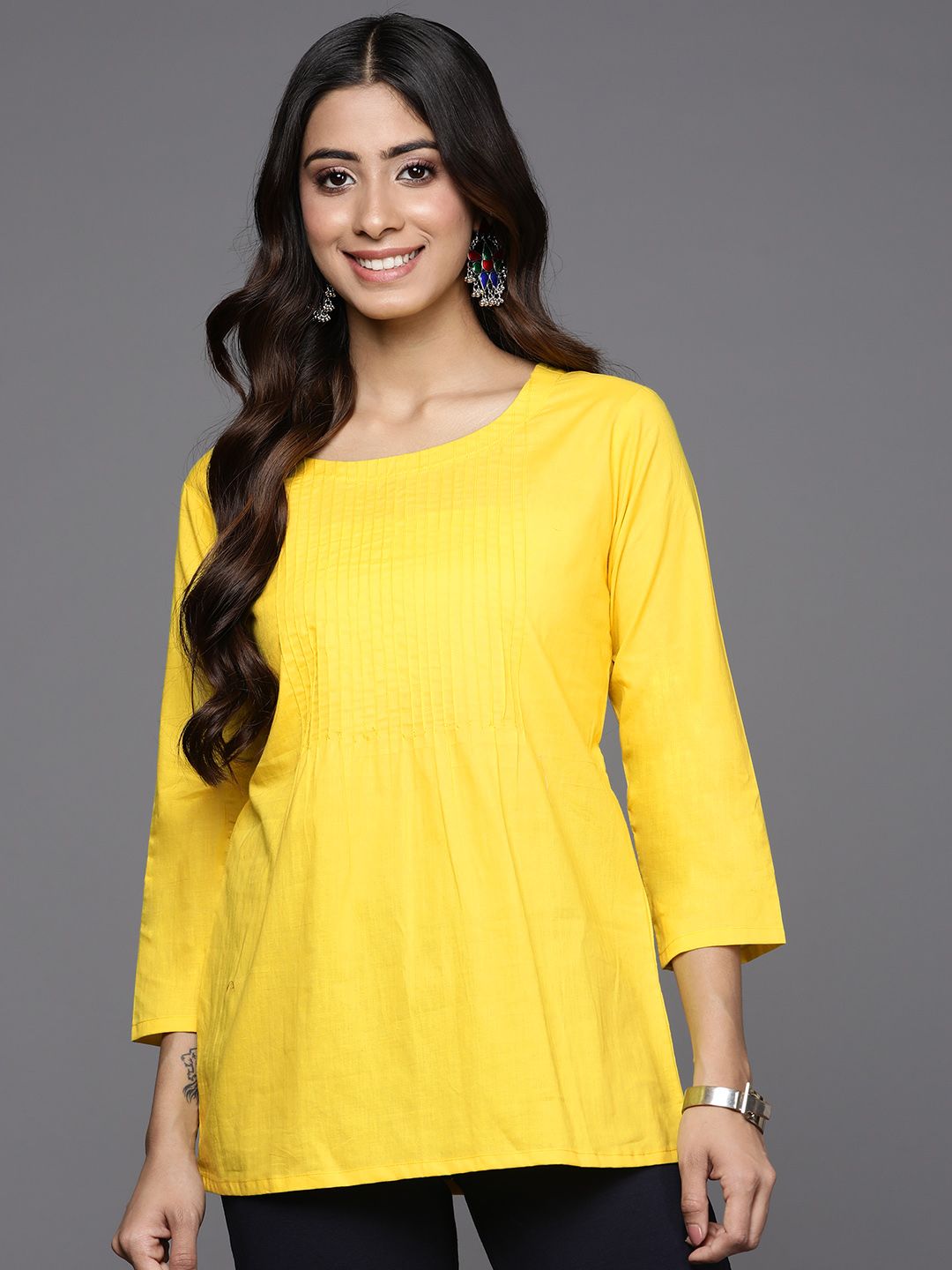 Indo Era Pintucks Longline Top