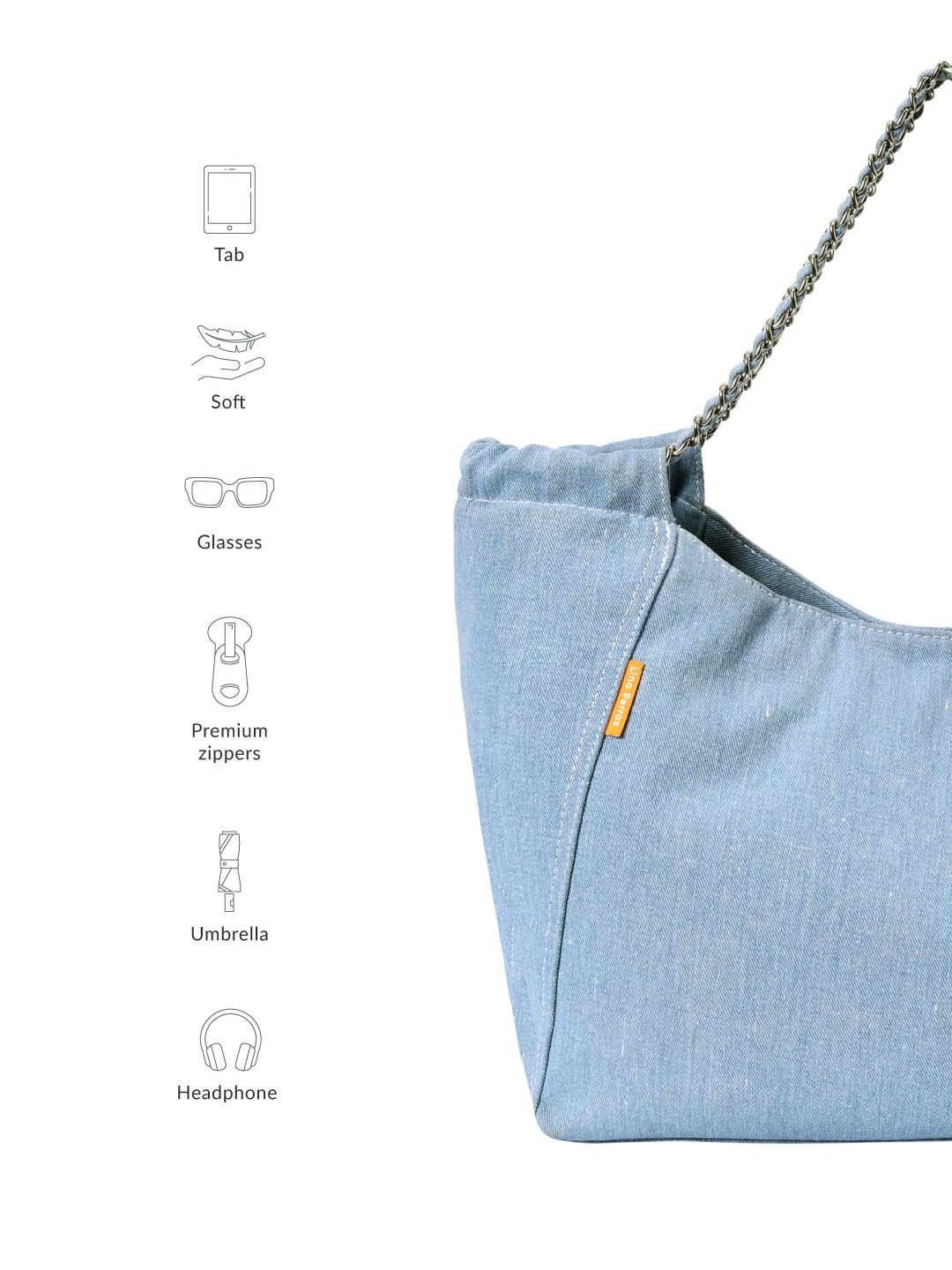 Lino Perros Denim Structured Shoulder Bag