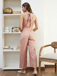 Berrylush Pink Sleeveless Culotte Jumpsuit