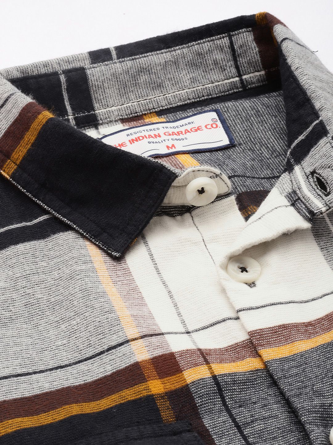 The Indian Garage Co Pure Cotton Checked Drop-Shoulder Sleeves Relaxed Fit Casual Shirt