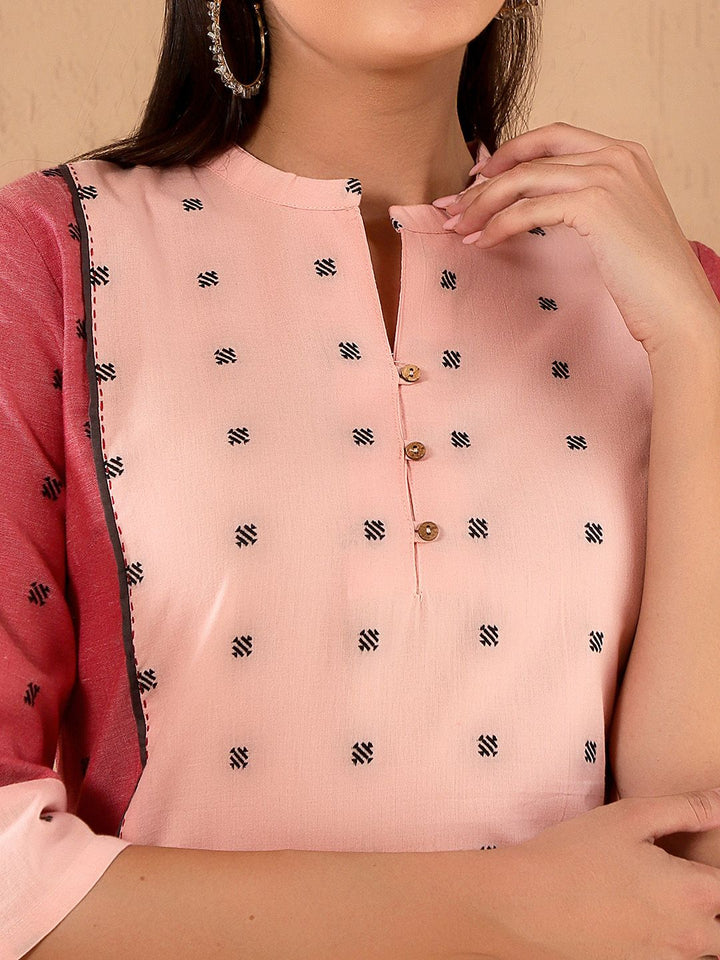 W Women Red Ethnic Motifs Printed Kurta