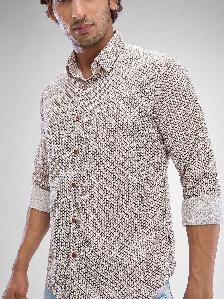 SPYKAR Men Slim Fit Geometric Printed Casual Shirt