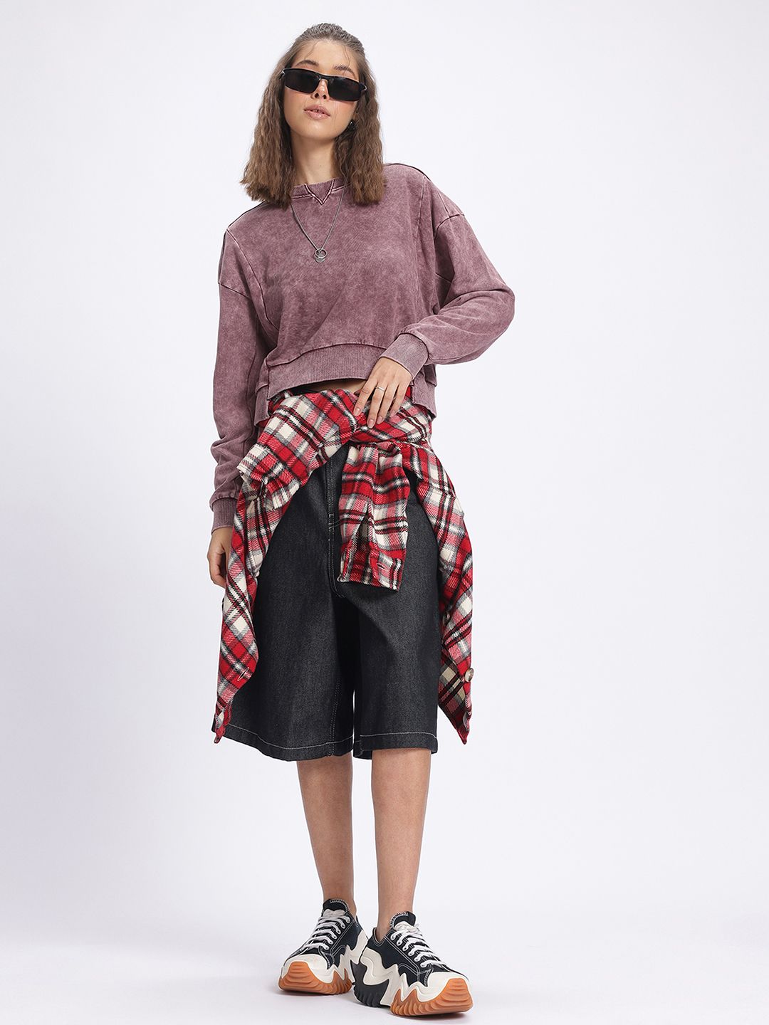 DressBerry Texture Dyed Drop-Shoulder Sweatshirt
