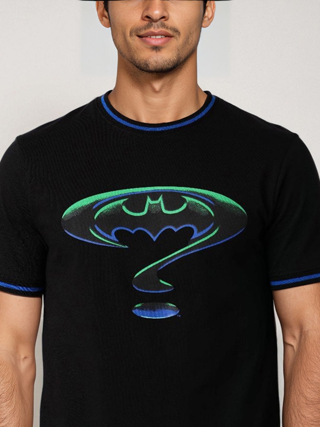 The Indian Garage Co Men Batman Graphic Printed Round Neck Pure Cotton Slim Fit T-shirt