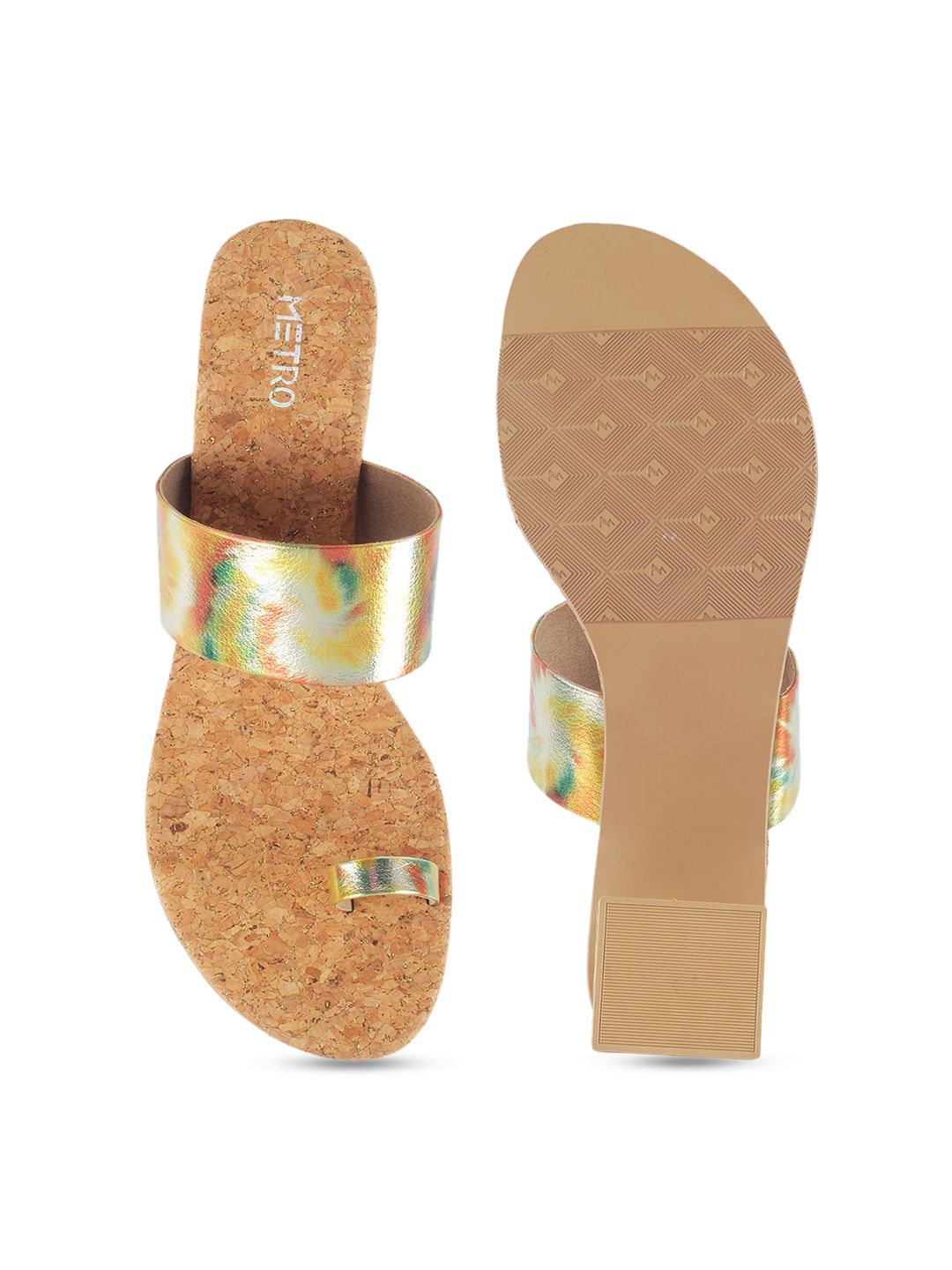 Metro Printed One Toe Block Heels
