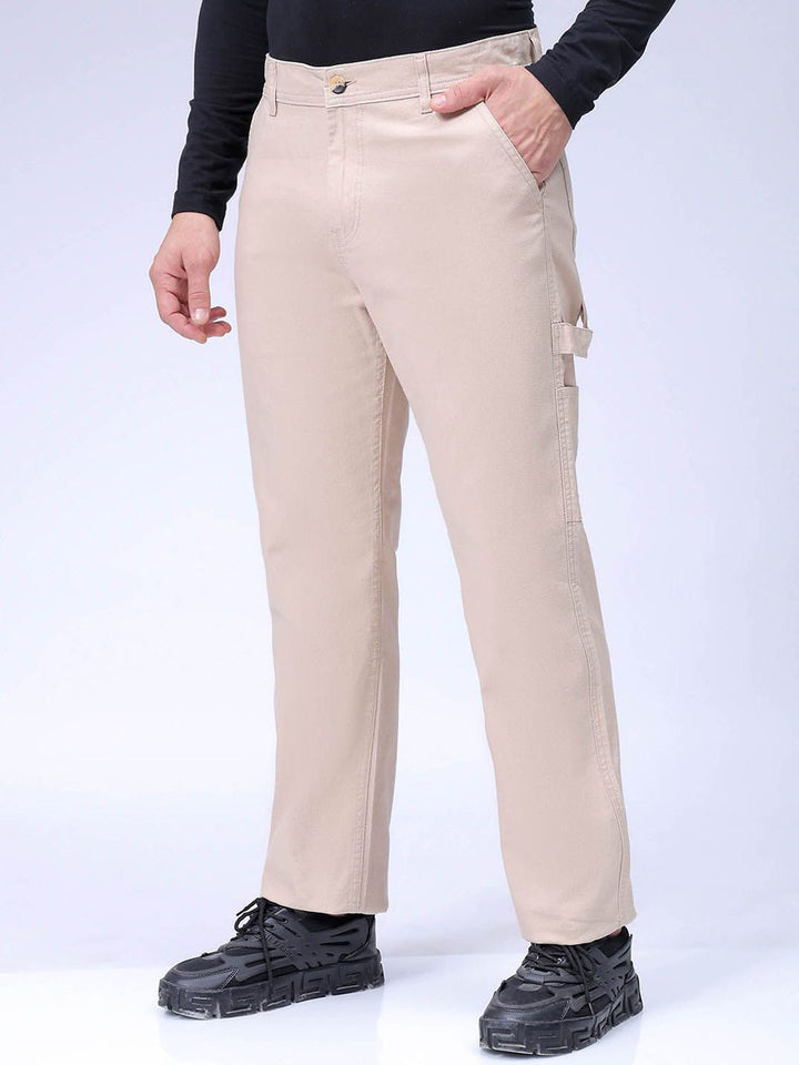 The Indian Garage Co Men Relaxed Fit Mid-Rise Pure Cotton Formal Trouser