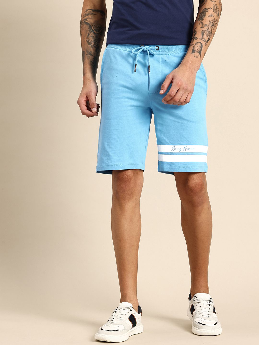 Being Human Pure Cotton Striped Technology Shorts