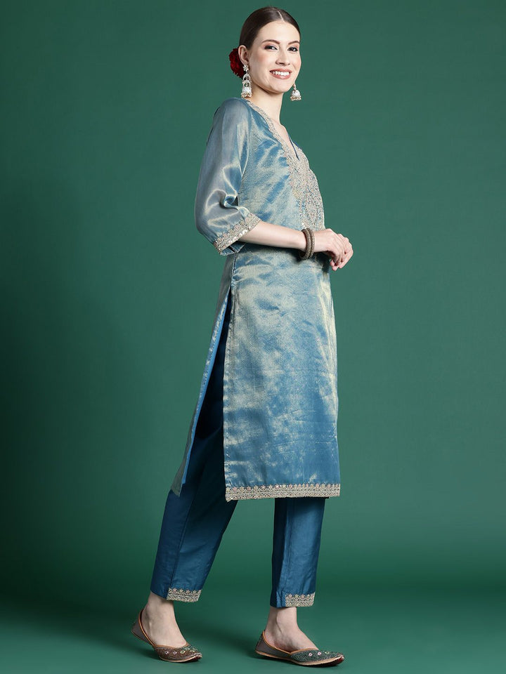 Indo Era Women Ethnic Motifs Embroidered Regular Kurta with Trousers & With Dupatta