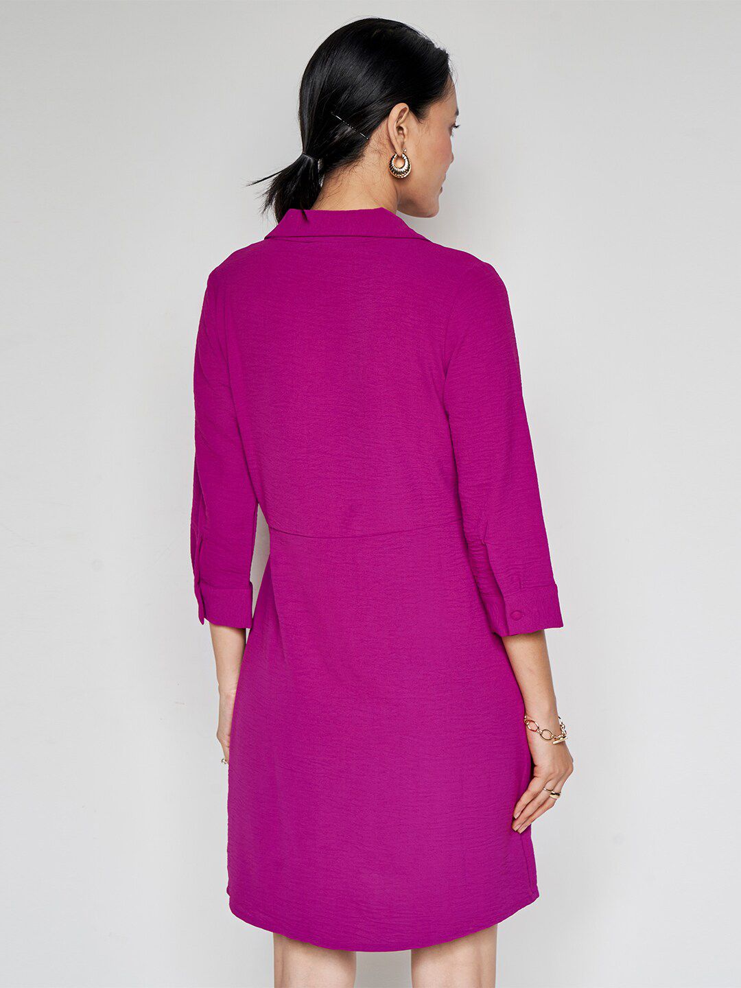 AND Wrap Shirt Collar Dress