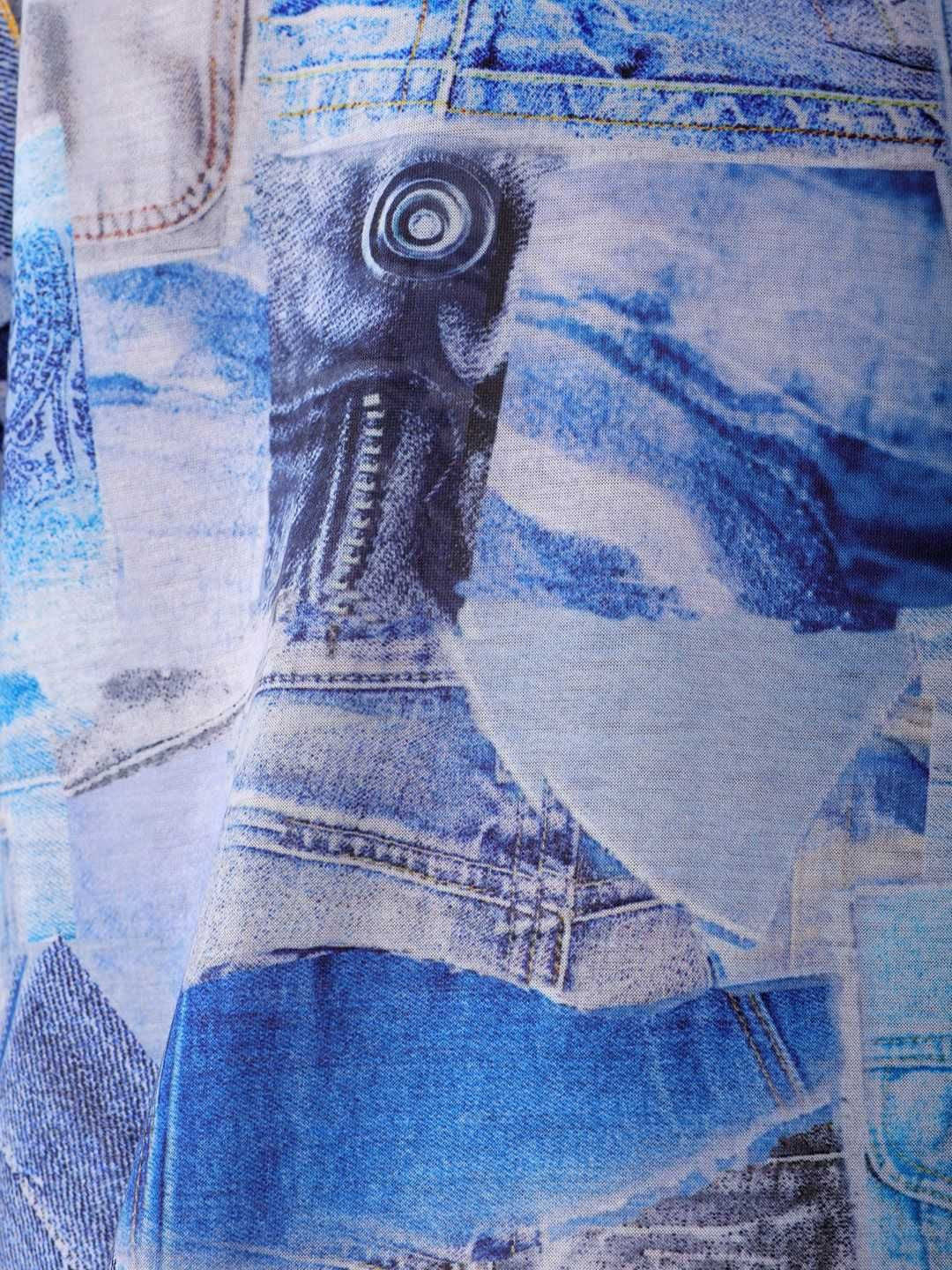 The Indian Garage Co Men Abstract Printed Neck Oversized T-shirt