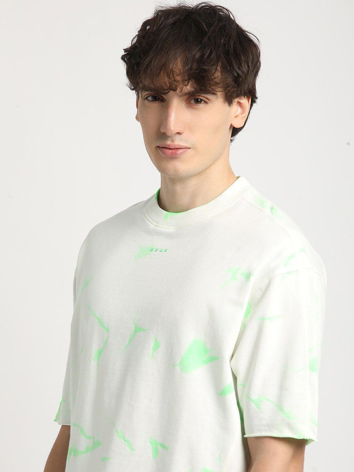 THE BEAR HOUSE Tie & Dye Drop-Shoulder Sleeves Pure Cotton Oversized T-shirt