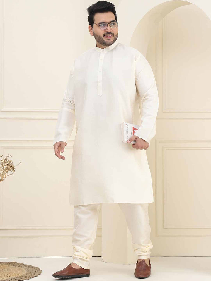 SOJANYA Plus Mandarin Collar Long Sleeves Straight Kurta