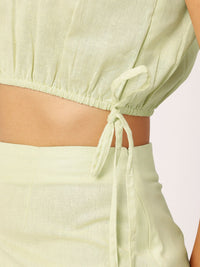 DressBerry Pleated Crop Top With Skirt Co-Ord Set