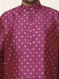 SOJANYA PLUS Ethnic Motifs Band Collar Straight Kurta With Pyjamas