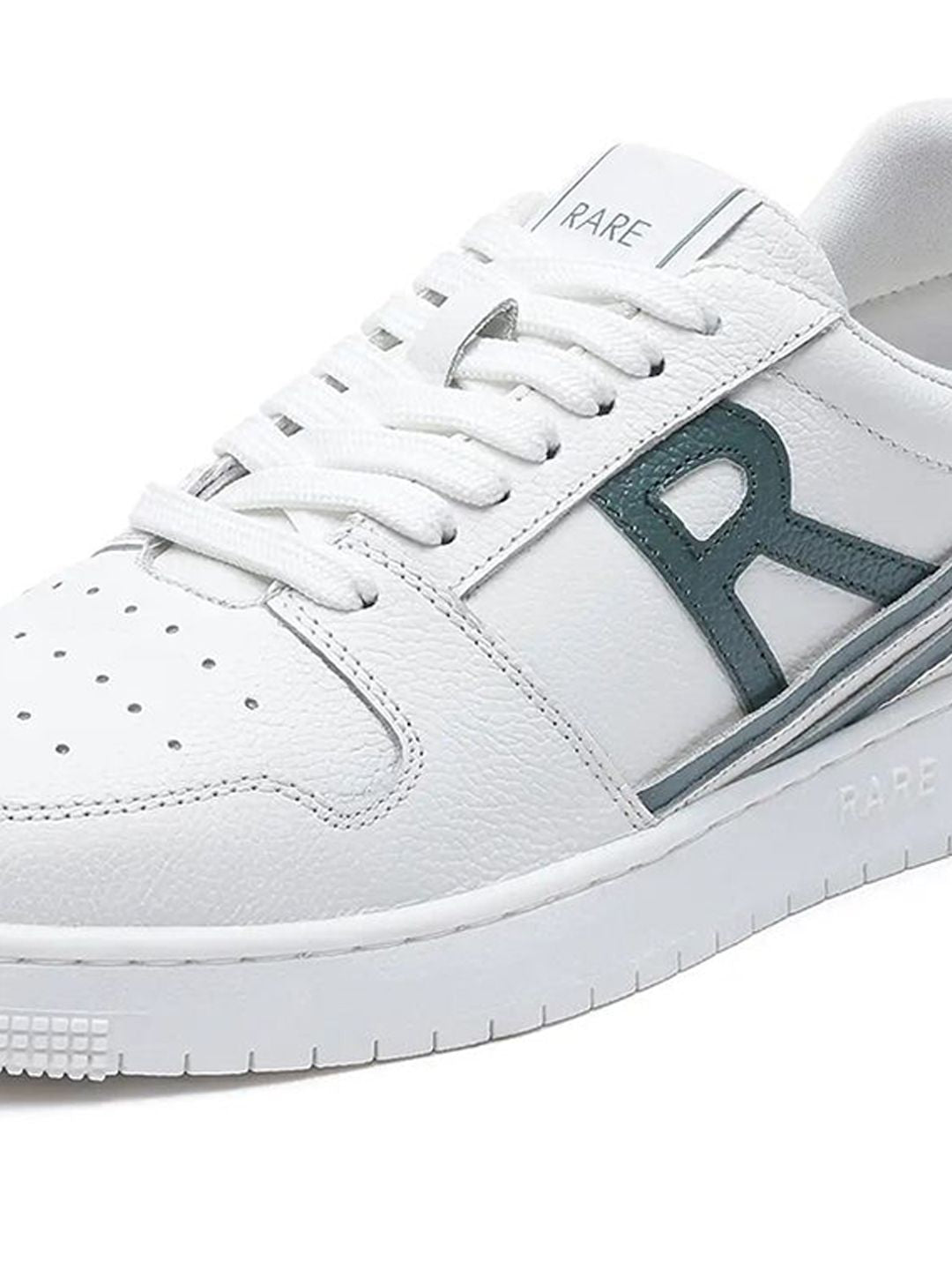 RARE RABBIT Men Adonis White Printed Leather Sneakers