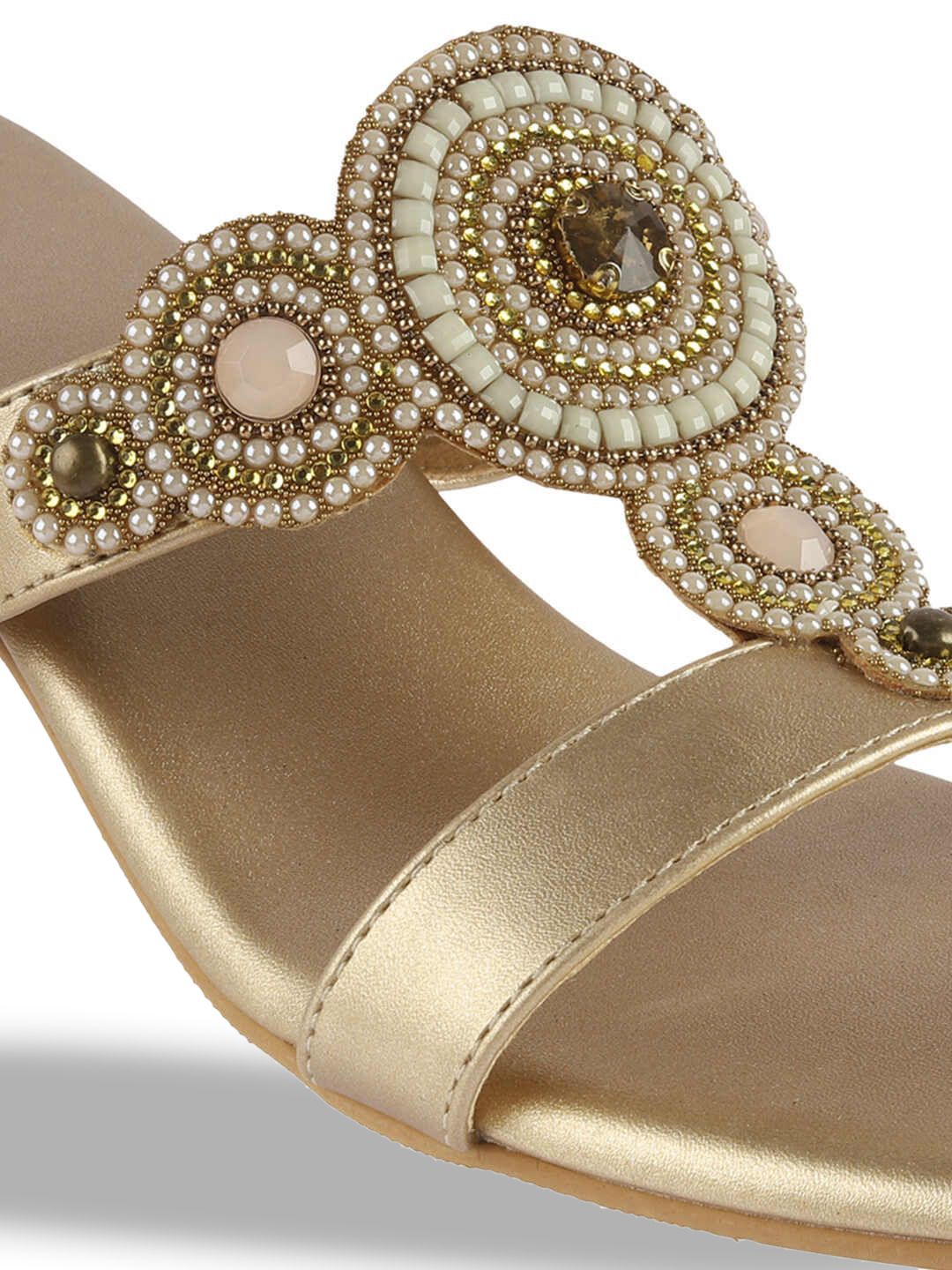 Metro Women Ethnic T-Strap Flats