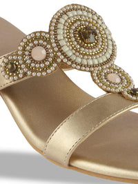 Metro Women Ethnic T-Strap Flats