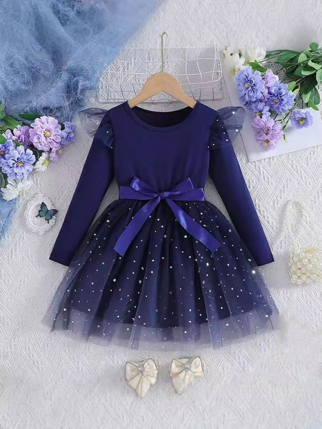 YK Embellished Fit & Flare Dress