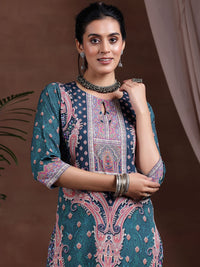 Libas Women Ethnic Motifs Printed Keyhole Neck Crepe Straight Kurta
