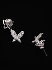 PANASH 925 Sterling Silver Rhodium-Plated Cubic Zirconia Studded